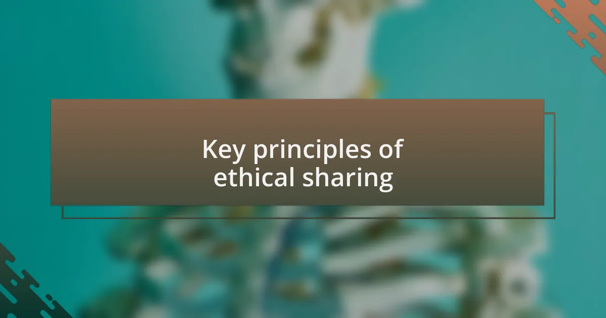 Key principles of ethical sharing